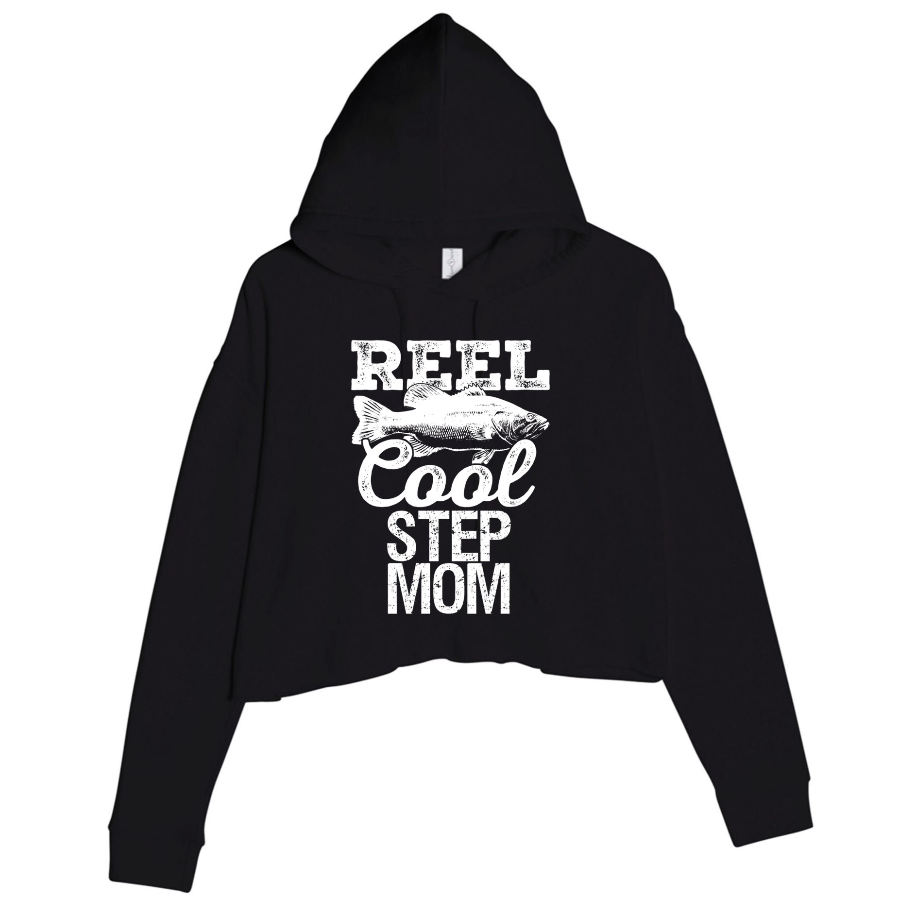 Reel Cool Step Mom Fishing Outdoor Angler Gift Crop Fleece Hoodie