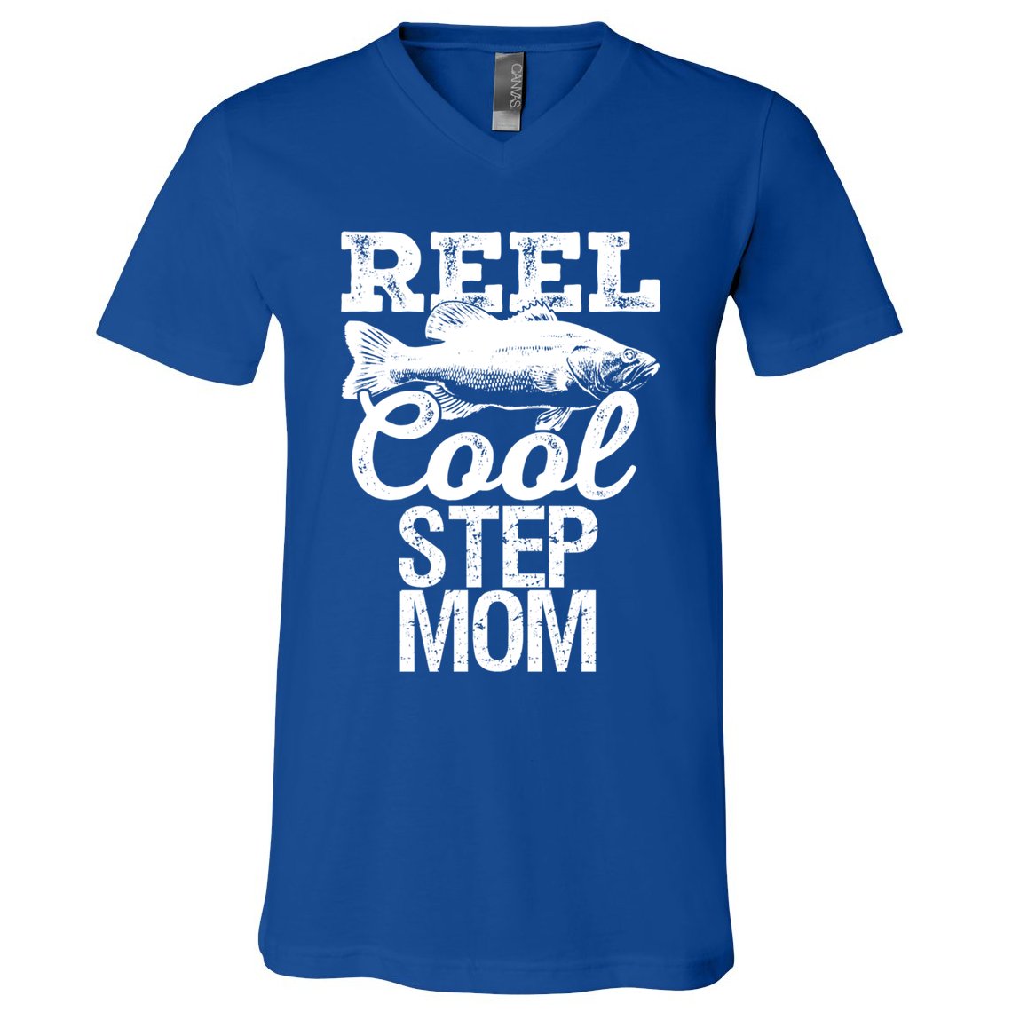 Reel Cool Step Mom Fishing Outdoor Angler Gift V-Neck T-Shirt