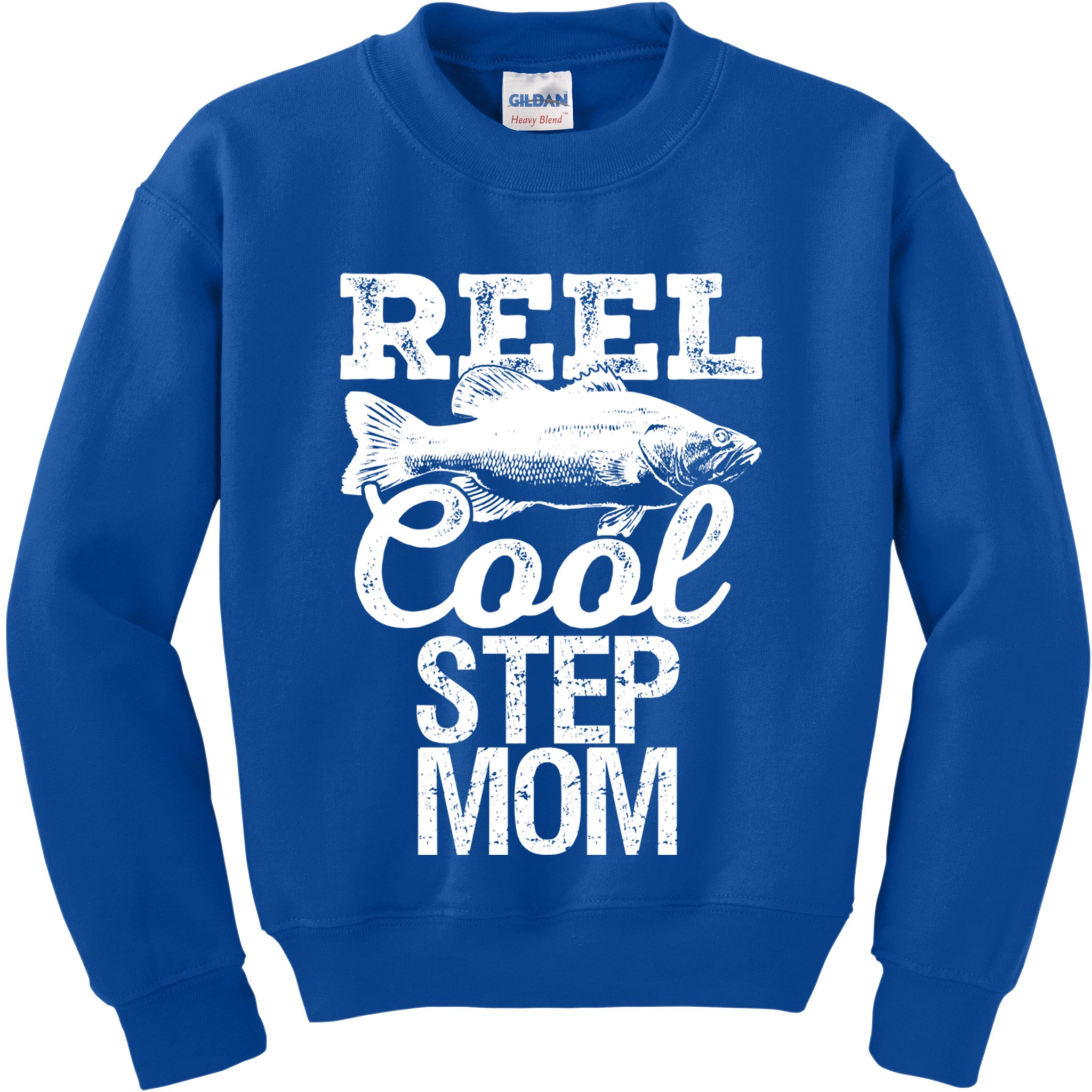 Reel Cool Step Mom Fishing Outdoor Angler Gift Kids Sweatshirt