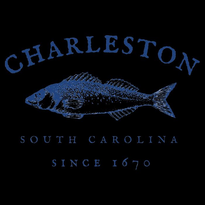 Retro Charleston South Carolina Fishing Drawstring Bag