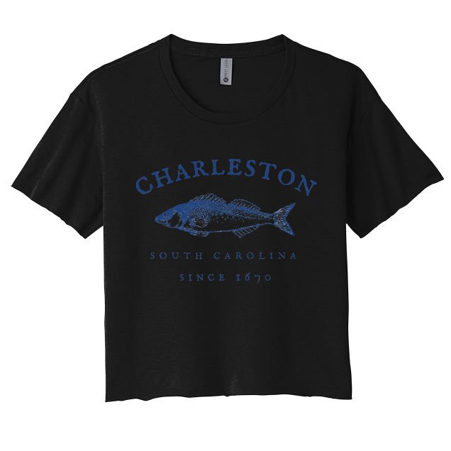 Retro Charleston South Carolina Fishing Crop Top