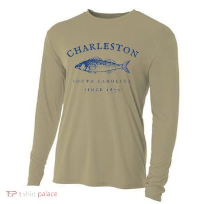 Retro Charleston South Carolina Fishing Cooling Performance Long Sleeve Crew