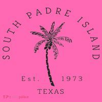Retro Cool South Padre Island Original Texas Beach Palm Tree Stripe Pom Pom Beanie
