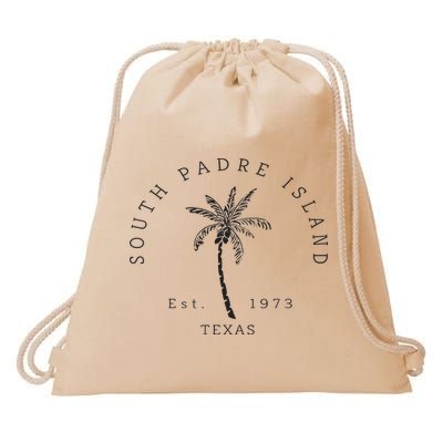 Retro Cool South Padre Island Original Texas Beach Palm Tree Drawstring Bag