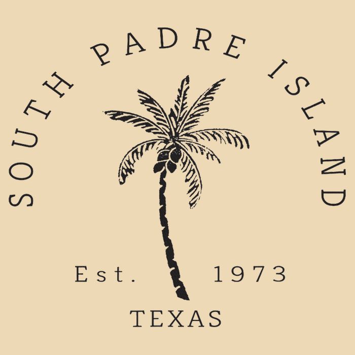 Retro Cool South Padre Island Original Texas Beach Palm Tree Drawstring Bag