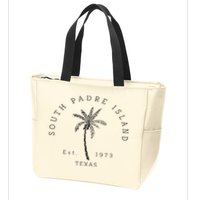 Retro Cool South Padre Island Original Texas Beach Palm Tree Zip Tote Bag