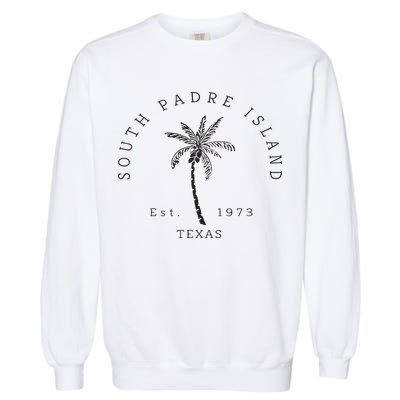 Retro Cool South Padre Island Original Texas Beach Palm Tree Garment-Dyed Sweatshirt
