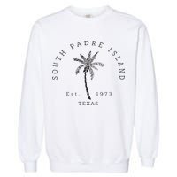Retro Cool South Padre Island Original Texas Beach Palm Tree Garment-Dyed Sweatshirt