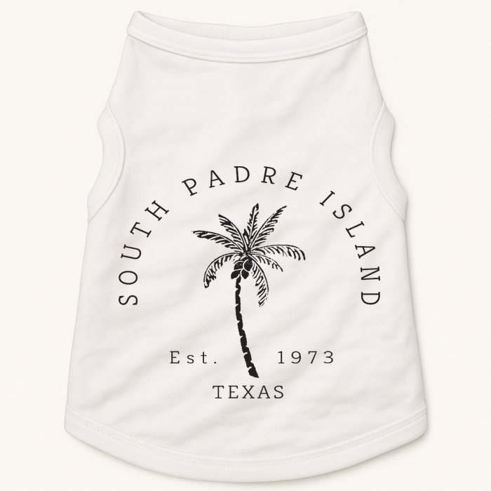 Retro Cool South Padre Island Original Texas Beach Palm Tree Doggie Tank