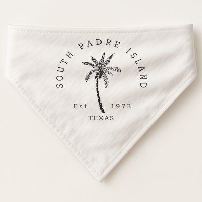 Retro Cool South Padre Island Original Texas Beach Palm Tree USA-Made Doggie Bandana