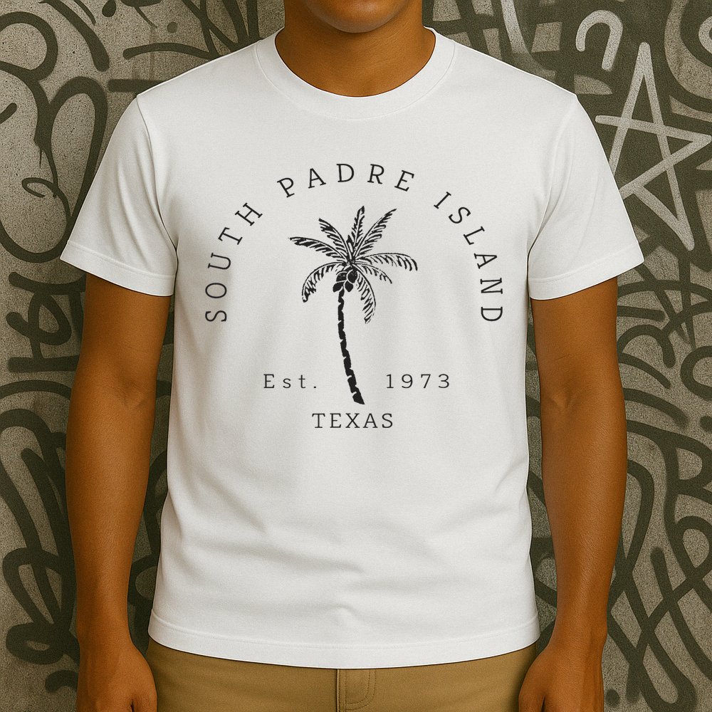 Retro Cool South Padre Island Original Texas Beach Palm Tree T-Shirt