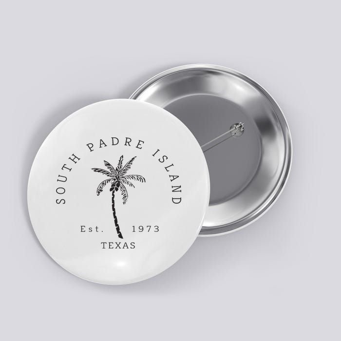 Retro Cool South Padre Island Original Texas Beach Palm Tree Button