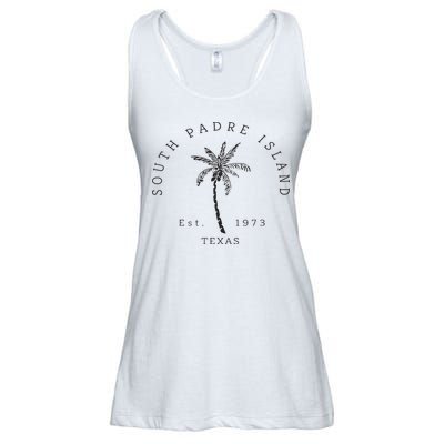 Retro Cool South Padre Island Original Texas Beach Palm Tree Ladies Essential Flowy Tank
