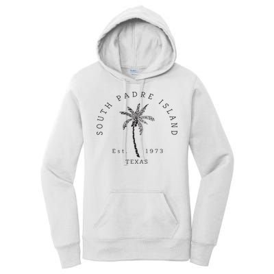 Retro Cool South Padre Island Original Texas Beach Palm Tree Women's Pullover Hoodie