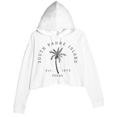 Retro Cool South Padre Island Original Texas Beach Palm Tree Crop Fleece Hoodie