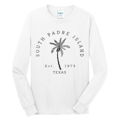 Retro Cool South Padre Island Original Texas Beach Palm Tree Tall Long Sleeve T-Shirt