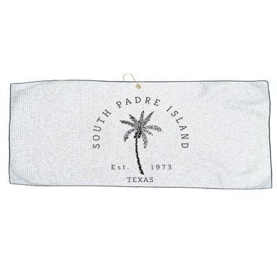 Retro Cool South Padre Island Original Texas Beach Palm Tree Large Microfiber Waffle Golf Towel