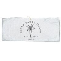 Retro Cool South Padre Island Original Texas Beach Palm Tree Large Microfiber Waffle Golf Towel