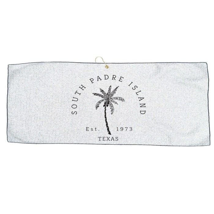 Retro Cool South Padre Island Original Texas Beach Palm Tree Large Microfiber Waffle Golf Towel