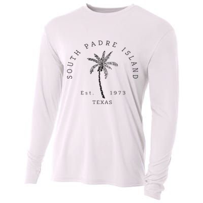 Retro Cool South Padre Island Original Texas Beach Palm Tree Cooling Performance Long Sleeve Crew
