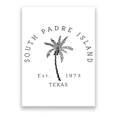 Retro Cool South Padre Island Original Texas Beach Palm Tree Poster