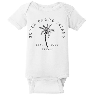 Retro Cool South Padre Island Original Texas Beach Palm Tree Baby Bodysuit
