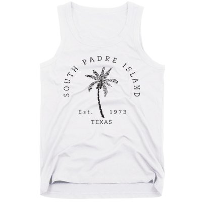 Retro Cool South Padre Island Original Texas Beach Palm Tree Tank Top