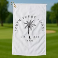 Retro Cool South Padre Island Original Texas Beach Palm Tree Golf Towel