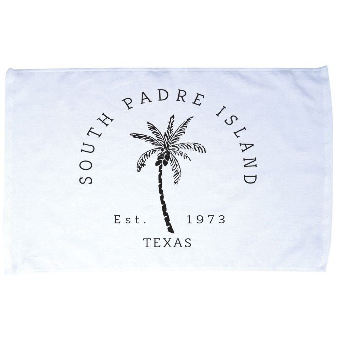 Retro Cool South Padre Island Original Texas Beach Palm Tree Microfiber Hand Towel