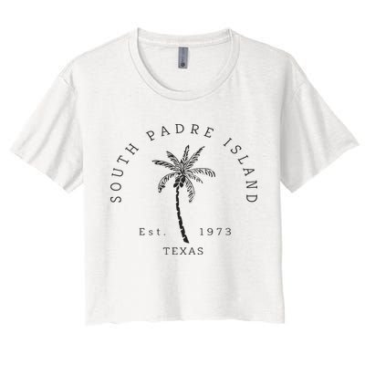 Retro Cool South Padre Island Original Texas Beach Palm Tree Crop Top