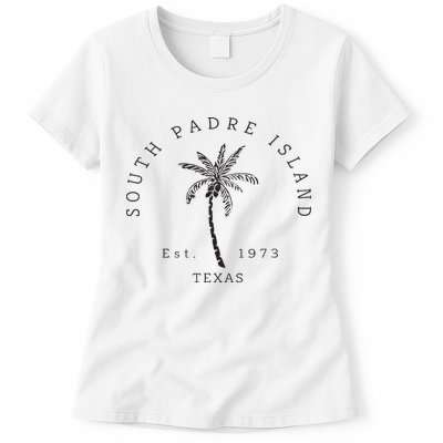 Retro Cool South Padre Island Original Texas Beach Palm Tree Womens T-Shirt