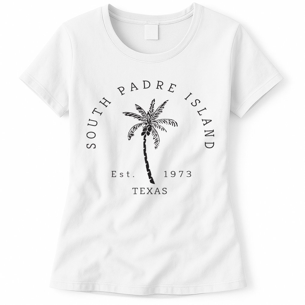 Retro Cool South Padre Island Original Texas Beach Palm Tree Womens T-Shirt