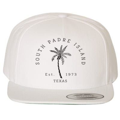 Retro Cool South Padre Island Original Texas Beach Palm Tree Wool Snapback Cap