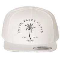 Retro Cool South Padre Island Original Texas Beach Palm Tree Wool Snapback Cap