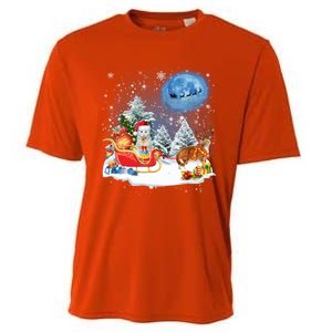 Reindeer Cat Santa Christmas Light Cat Mom Cat Dad Cat Lover Cute Gift Cooling Performance Crew T-Shirt