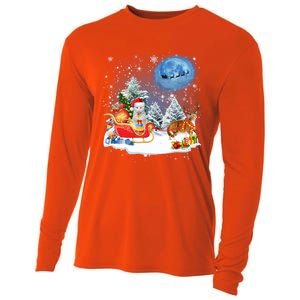 Reindeer Cat Santa Christmas Light Cat Mom Cat Dad Cat Lover Cute Gift Cooling Performance Long Sleeve Crew