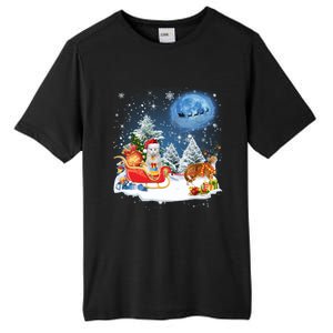 Reindeer Cat Santa Christmas Light Cat Mom Cat Dad Cat Lover Cute Gift Tall Fusion ChromaSoft Performance T-Shirt