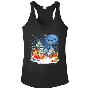 Reindeer Cat Santa Christmas Light Cat Mom Cat Dad Cat Lover Cute Gift Ladies PosiCharge Competitor Racerback Tank