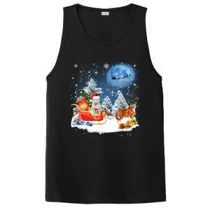 Reindeer Cat Santa Christmas Light Cat Mom Cat Dad Cat Lover Cute Gift PosiCharge Competitor Tank