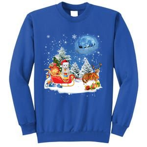 Reindeer Cat Santa Christmas Light Cat Mom Cat Dad Cat Lover Cute Gift Sweatshirt