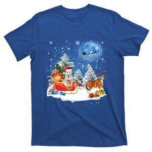 Reindeer Cat Santa Christmas Light Cat Mom Cat Dad Cat Lover Cute Gift T-Shirt