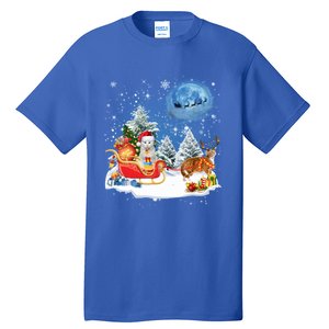 Reindeer Cat Santa Christmas Light Cat Mom Cat Dad Cat Lover Cute Gift Tall T-Shirt