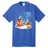 Reindeer Cat Santa Christmas Light Cat Mom Cat Dad Cat Lover Cute Gift Tall T-Shirt