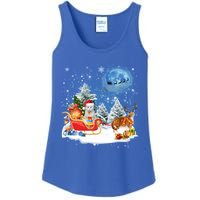 Reindeer Cat Santa Christmas Light Cat Mom Cat Dad Cat Lover Cute Gift Ladies Essential Tank