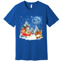 Reindeer Cat Santa Christmas Light Cat Mom Cat Dad Cat Lover Cute Gift Premium T-Shirt