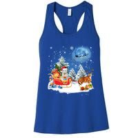 Reindeer Cat Santa Christmas Light Cat Mom Cat Dad Cat Lover Cute Gift Women's Racerback Tank