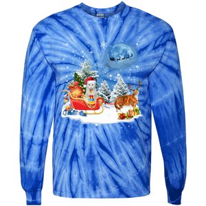 Reindeer Cat Santa Christmas Light Cat Mom Cat Dad Cat Lover Cute Gift Tie-Dye Long Sleeve Shirt