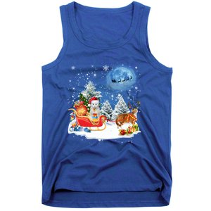 Reindeer Cat Santa Christmas Light Cat Mom Cat Dad Cat Lover Cute Gift Tank Top