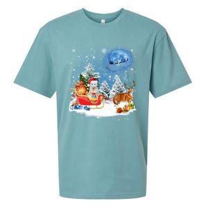 Reindeer Cat Santa Christmas Light Cat Mom Cat Dad Cat Lover Cute Gift Sueded Cloud Jersey T-Shirt