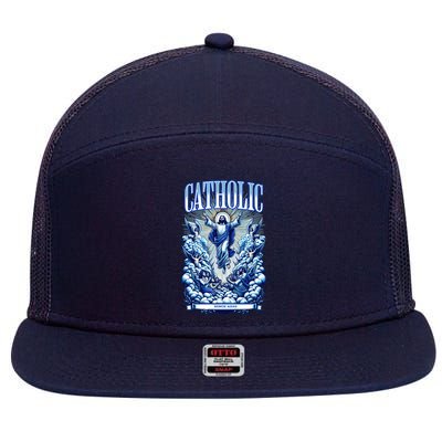 Roman Catholic Since AD 33 Jesus Christ 7 Panel Mesh Trucker Snapback Hat